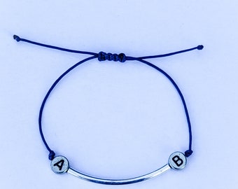 Blue string bracelet, Adjustable cord bracelet, Men friendship bracelet, Valentine gift for boyfriend, Personalized bracelet for bestfriend