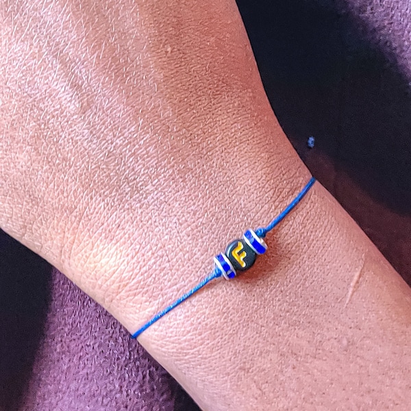 Gepersonaliseerde armband met letter, strass steentjes, koordarmband, cadeau voor mannen, Valentinescadeautje voor vrouw, cadeau voor vrowen