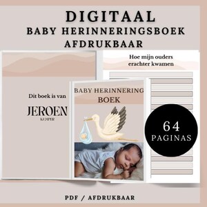 Digital utskrivbar babybok PDF, babybok, babydagbok, anpassad babymilstolpsspårning, babyshower, utskrivbar babybok