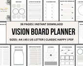Printable Vision Board | Dream Manifestation Journal | Wellness Planner | Digital Self-Care Worksheets | Mental Health Planner | A5/A4 PDF