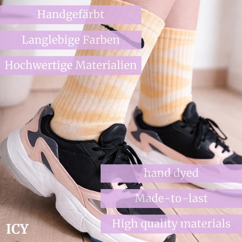 ICY Personalized Nike Batik Socks | Hand-dyed sports socks in various colors & sizes | Colorful unisex socks image 2