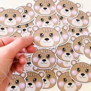 ICY Bär Sticker | Süßer Kawaii Bären-Sticker | Aufkleber mit niedlichen Bärenkopf für Bullet Journal, Scrapbooking, Notizbuch usw.