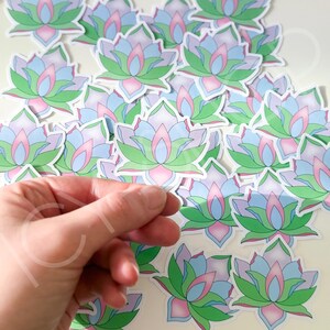 Adesivo fiore di loto ghiacciato | Adesivi Mandala Boho | Adesivi floreali per bullet journal, album, quaderni, ecc.