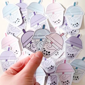 Pegatinas de té con leche ICY Boba | Pegatinas de té con leche de burbujas | Pegatinas de batido para diario, álbum de recortes, álbum, etc.