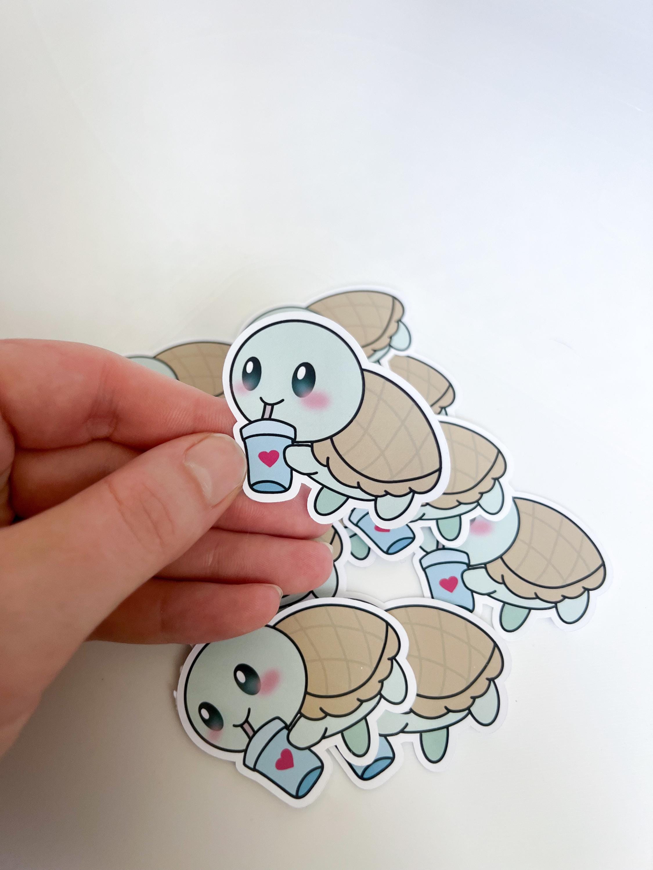 Icey Turtle ICY Sticker Turtle | Kawaii Turtle Sticker | Drinking Turtle - Etsy