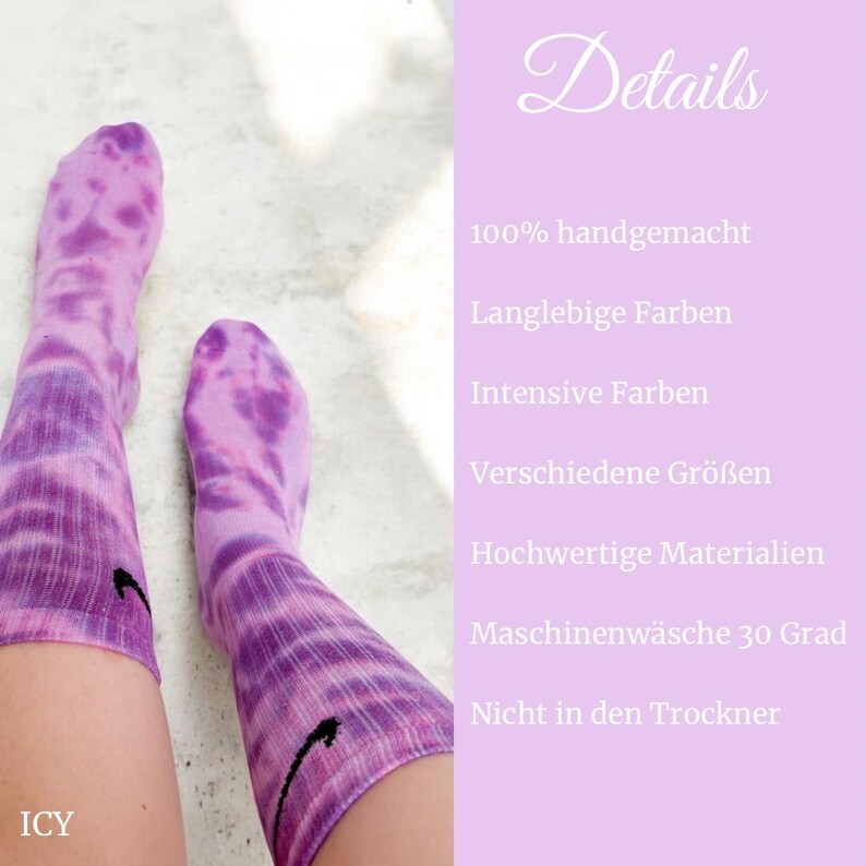 ICY Personalized Nike Batik Socks | Hand-dyed sports socks in various colors & sizes | Colorful unisex socks image 3