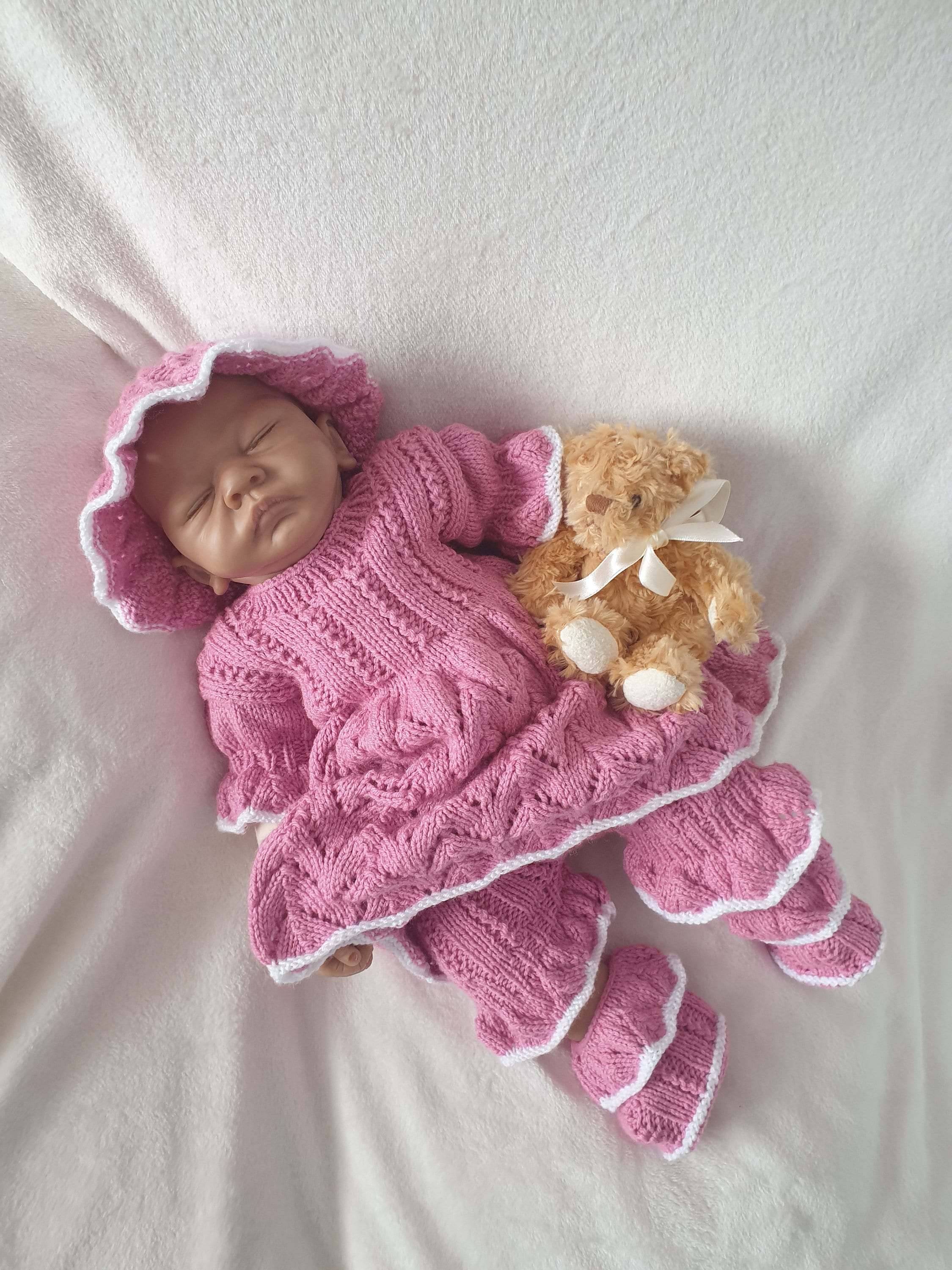 Knitting Pattern SR017*DK Baby Girl Set*summer Dress, Frilled