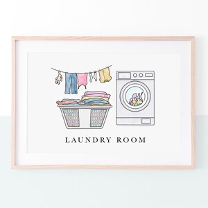 Watercolor Laundry Room Print, Laundry Poster, Laundry Room Wall Art, Laundry Art Print, Illustrated Art Decor, Laundry Wall Decor