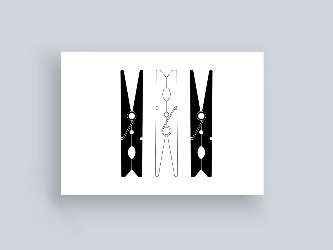 Clothespin Print, Laundry Room Decor, Laundry Print, Laundry Wall Art ...
