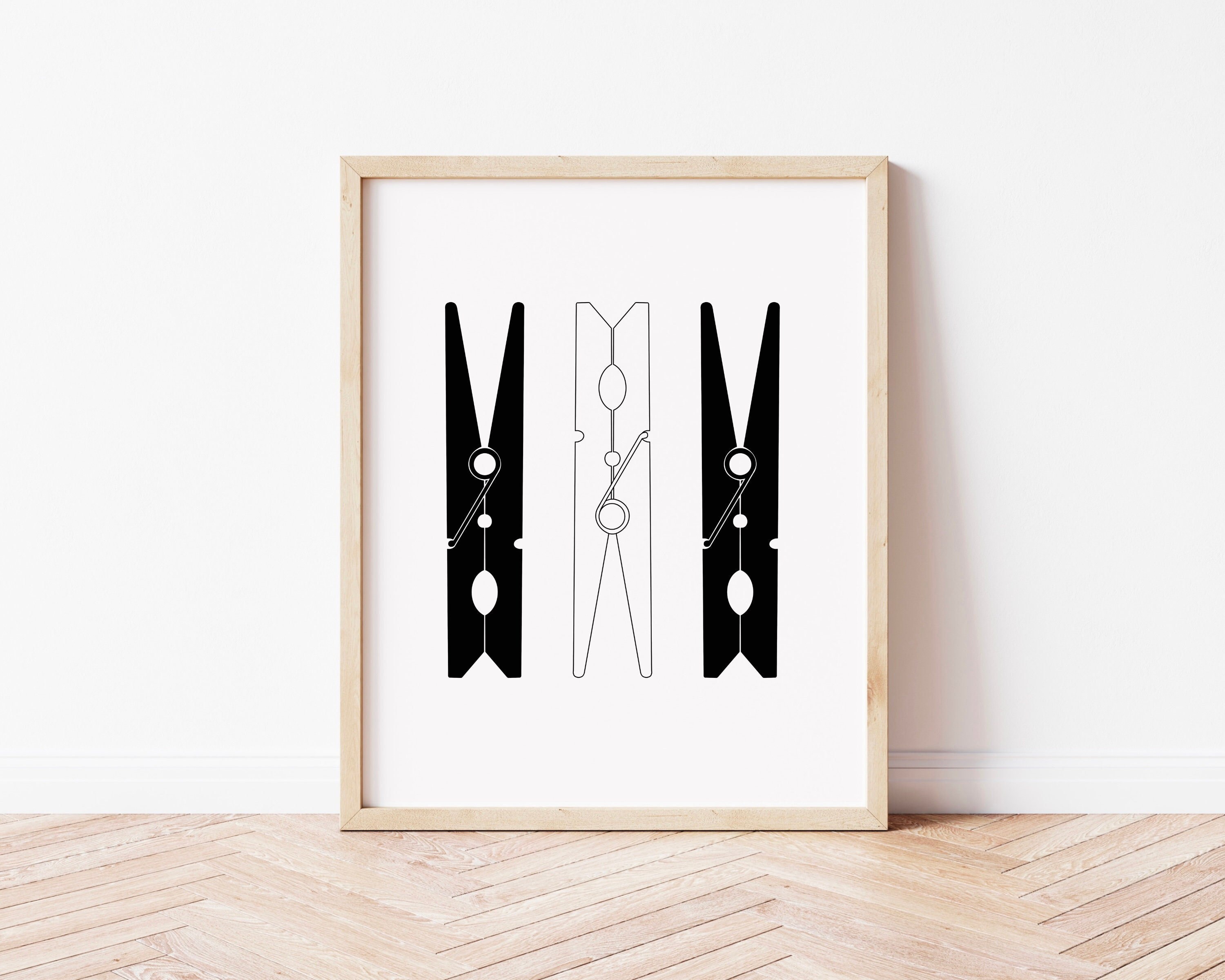 Clothespin Print Laundry Room Decor Laundry Print Laundry | Etsy