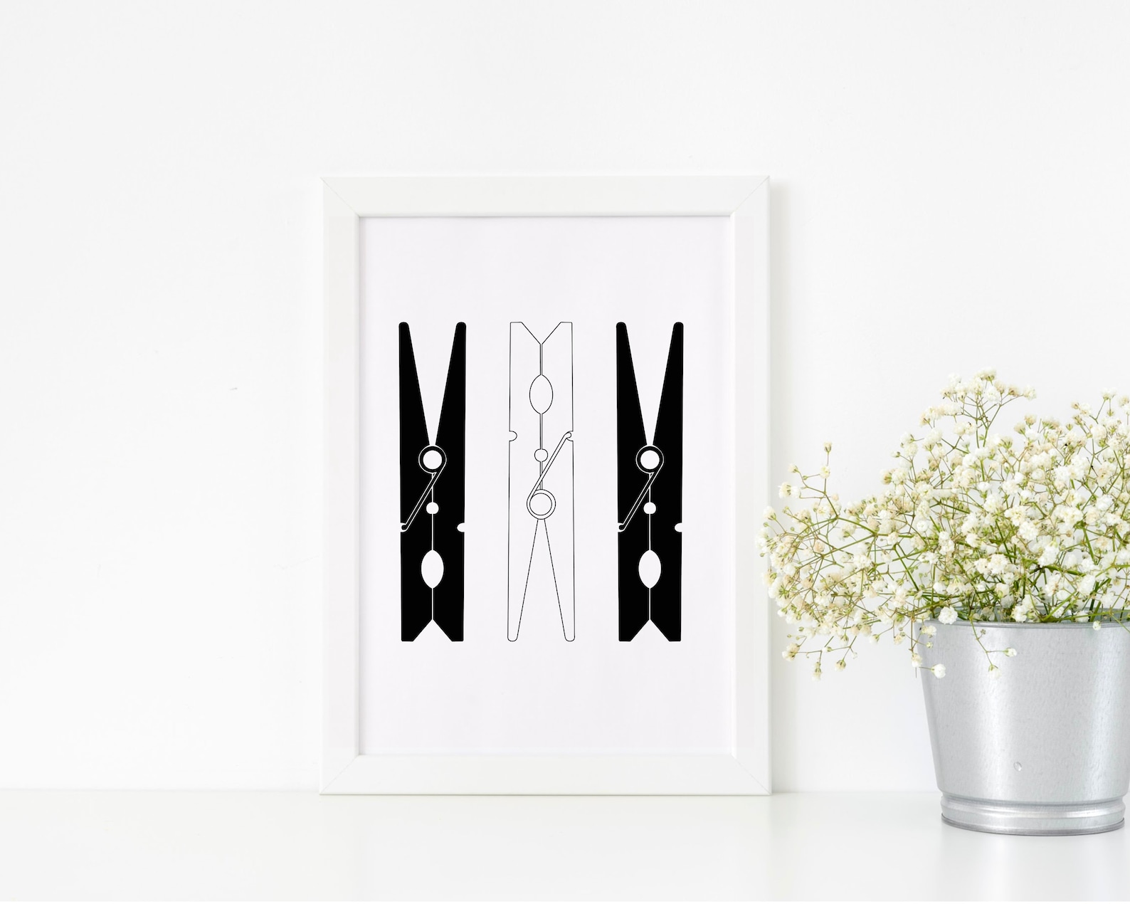 Clothespin Print Laundry Room Decor Laundry Print Laundry - Etsy