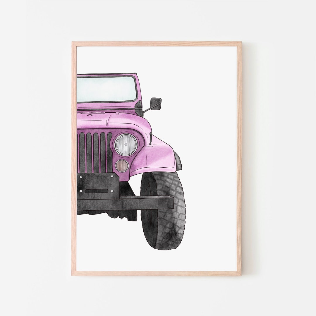 Vintage Truck Print, Car Collector Poster, Watercolor Car Print, Antique Truck Illustration