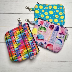 Zipper Wallet, Zipper purse, coin wallet, keychain wallet, wallets with clip, gifts for her, Christmas gifts, stocking stuffers, wallet