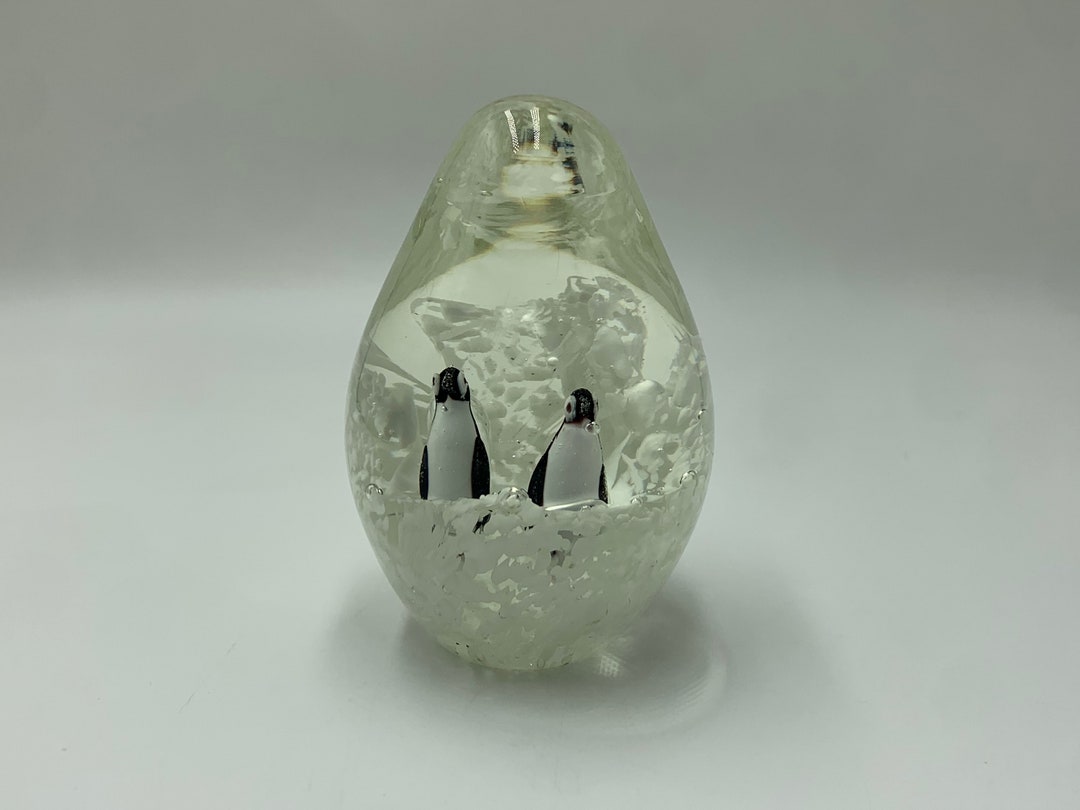 Vintage Penguins Paperweight Penguins on Ice Mountain RARE Etsy