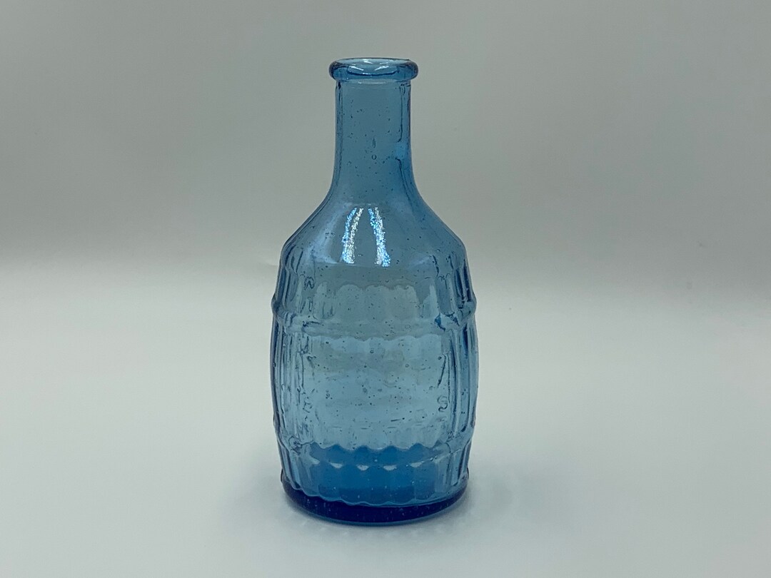 Vintage Dr Chandler Blue Glass Bitters Medium Bottle, Ginger Root ...