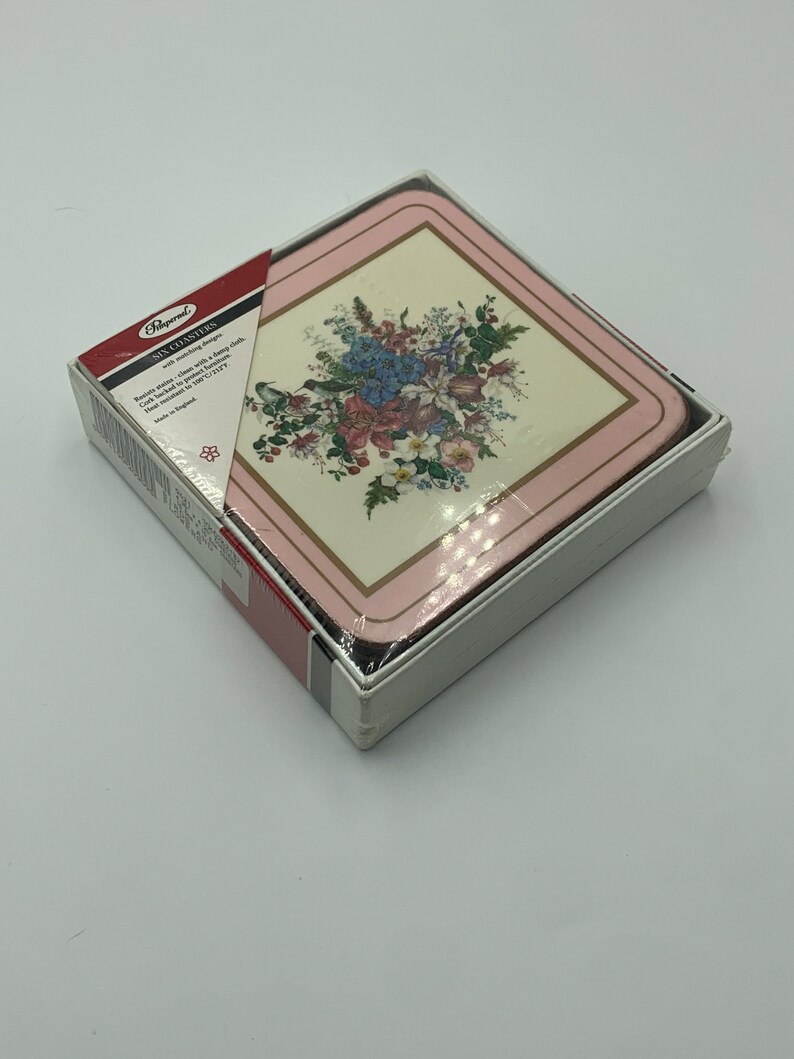 Vintage Pimpernel Coaster Set Birds and Flowers Barware Etsy