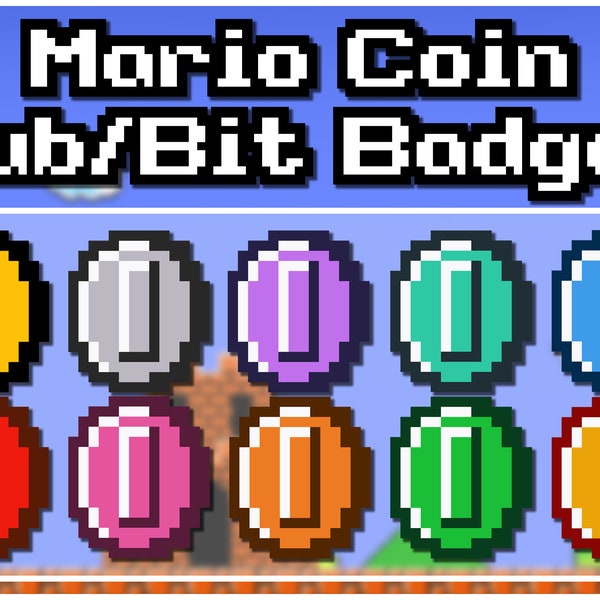 8 Bit Mario Coin Sub/Bit Badges