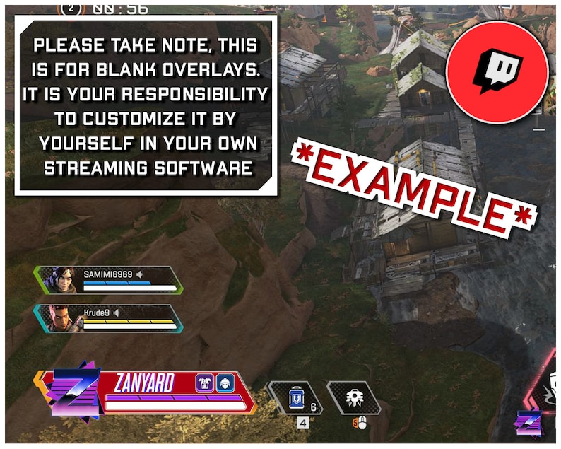 Apex Legends Custom HUD Health Bar Overlay for Streaming RED 6 Overlays