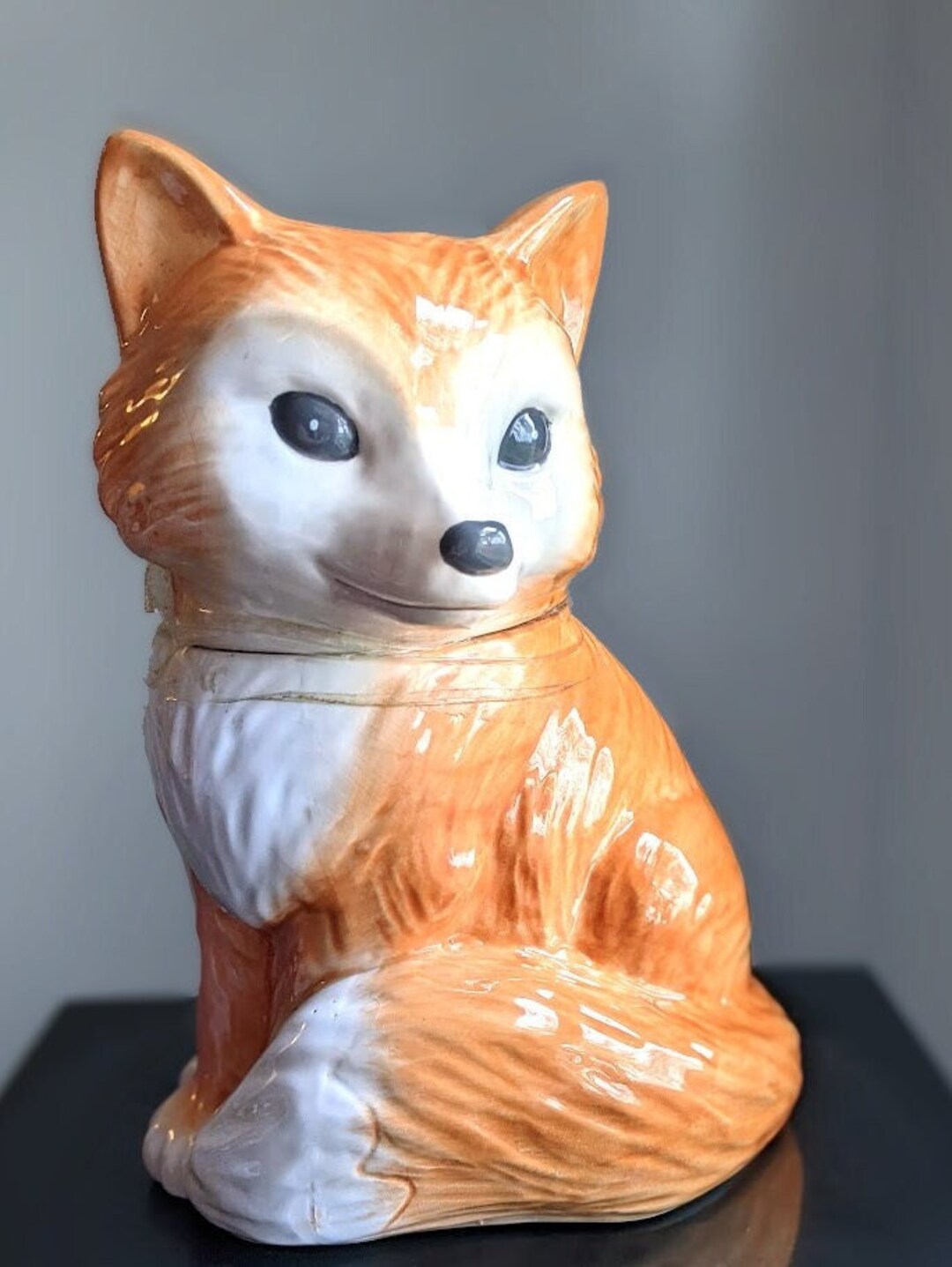 Fox Cookie Jar/ Ceramic Jar/ Earthenware Red Fox/ Fall Fox/ Etsy