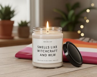 Lesbians and Witchcraft Soy Candle, Lesbian Girlfriend Gift, Funny Lesbian Decor Gift for Lesbian Girlfriend Anniversary, Lesbian Birthday