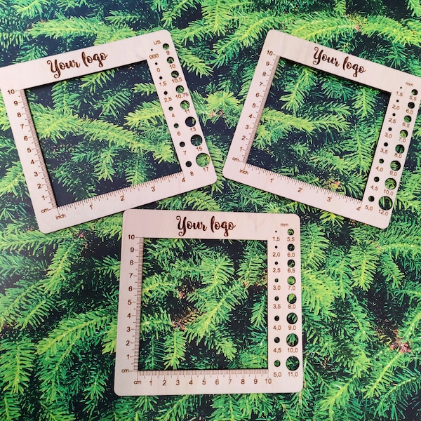 Knitting and crochet swatch gauge ruler