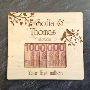 Money gift frame for wedding Your first million