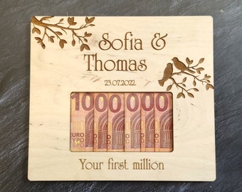 Money gift frame for wedding Your first million