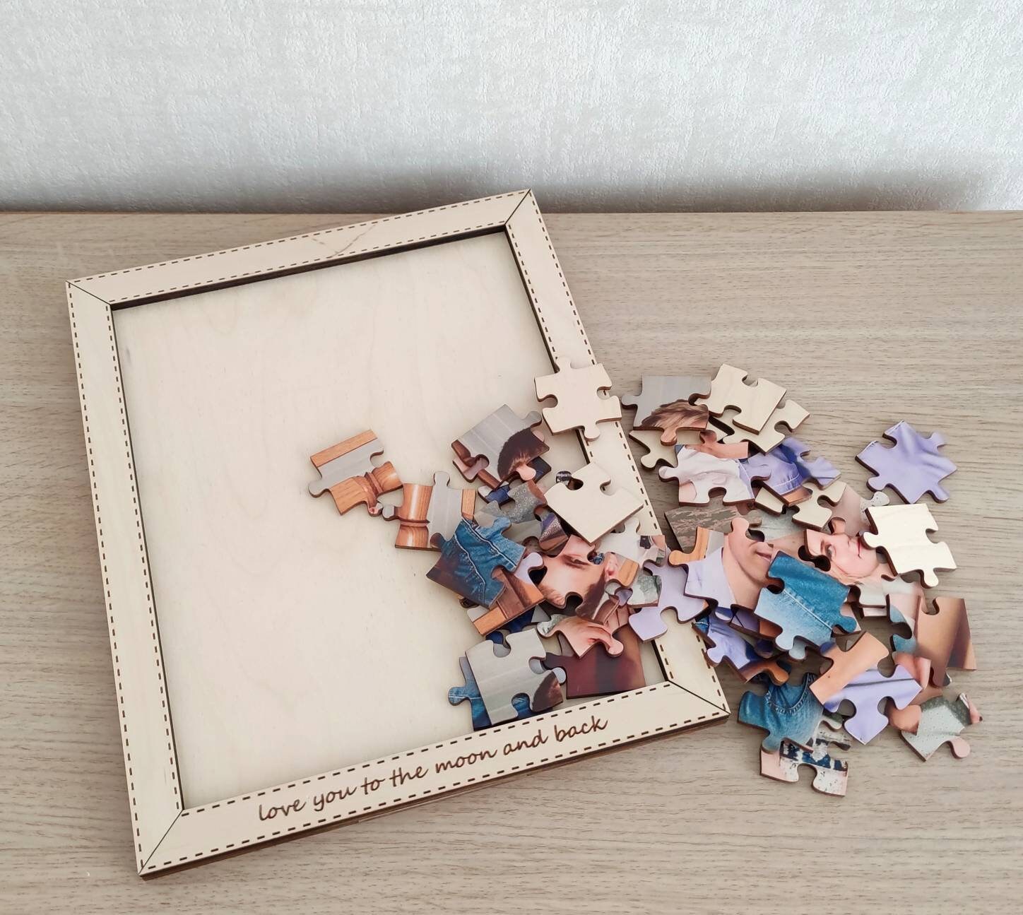 Personalisiertes Fotopuzzle aus Holz 20, 48, 80 Teile 29x24cm Etsy.de