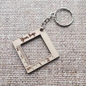 Knitting and crochet swatch gauge ruler keychain