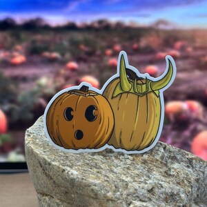 Two Pumpkins Sticker – Funny & Spooky Vinyl Sticker for Halloween