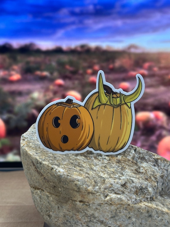 Two Pumpkins Sticker – Funny & Spooky Vinyl Sticker for Halloween