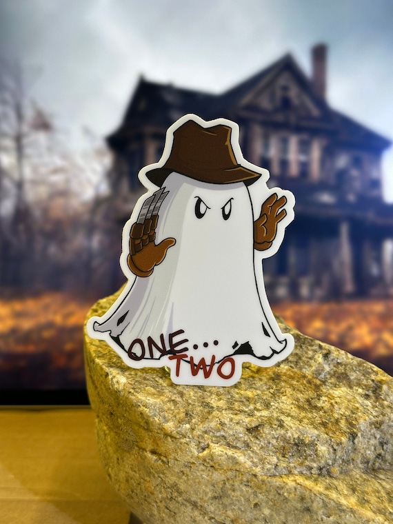 Ghost Freddy Sticker – Spooky Horror Icon Vinyl Sticker for Halloween