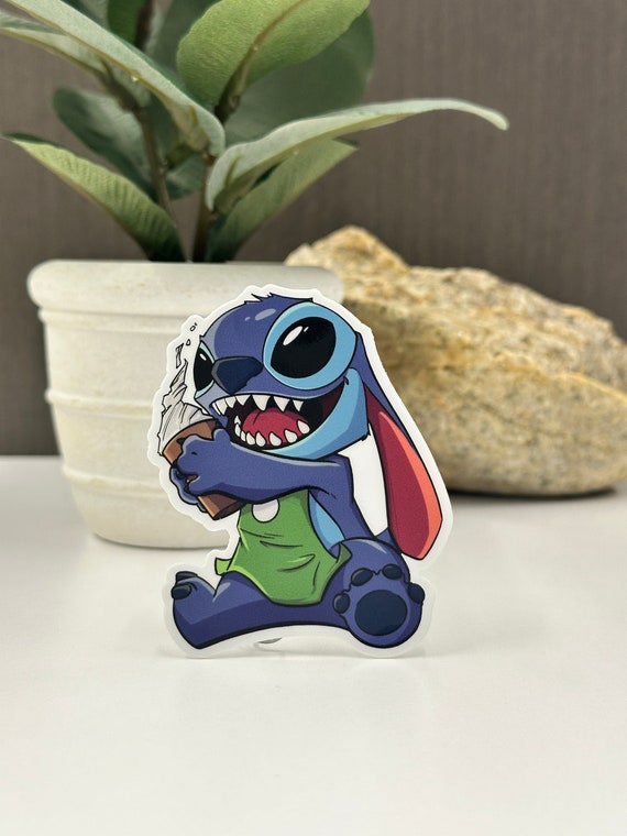 Stitch Coffee Alien Vinyl Sticker – Weatherproof Laptop Decal