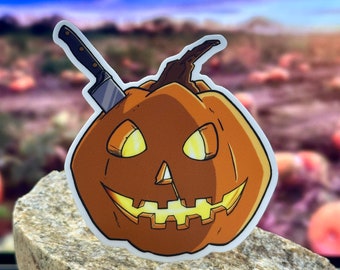 Pumpkin Sticker – Spooky Halloween Vinyl Sticker