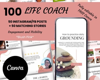 Life Coach Templates |Editable Canva Template | Insta Stories | Engagement Booster |Coaching Instagram Templates | Life Coach Posts |BL0015