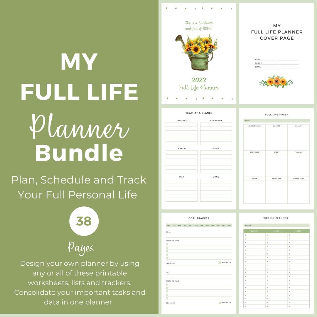 Printable Planner Bundle | Life Planner | Household | Finance | Fitness ...