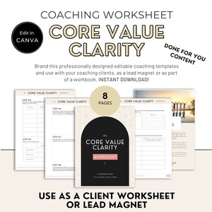 Life Coaching Worksheets |Canva Template Life Coach | Coach Lead Magnet  | Coaching Tools | Editable Workbook | Life Coach Templates | NE008