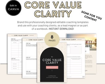 Life Coaching Worksheets |Canva Template Life Coach | Coach Lead Magnet  | Coaching Tools | Editable Workbook | Life Coach Templates | NE008