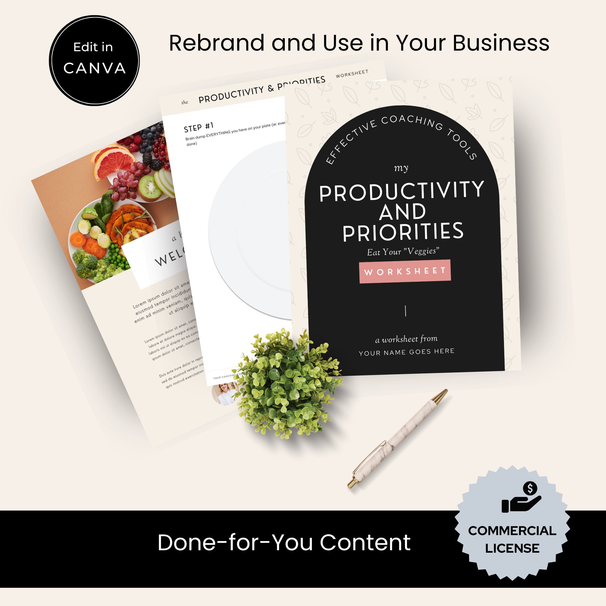 Life Coaching Worksheets |canva Template Life Coach | Coach Lead Magnet ...