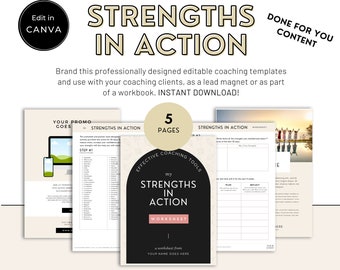Life Coaching Worksheets |Canva Template Life Coach | Coach Lead Magnet  | Coaching Tools | Editable Workbook | Life Coach Templates | NE008