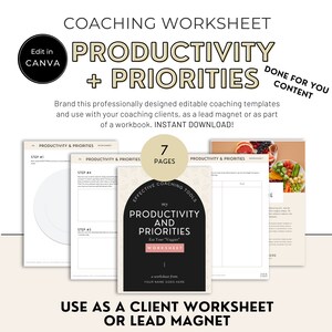 Life Coaching Worksheets |Canva Template Life Coach | Coach Lead Magnet  | Coaching Tools | Editable Workbook | Life Coach Templates | NE008