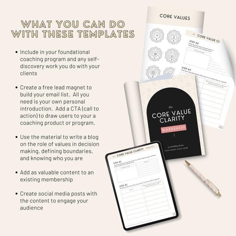 Life Coaching Worksheets |canva Template Life Coach | Coach Lead Magnet ...