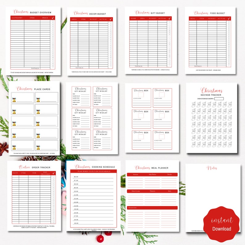 Christmas Planner Printable| Holiday Planner | Gift Budget Planner ...