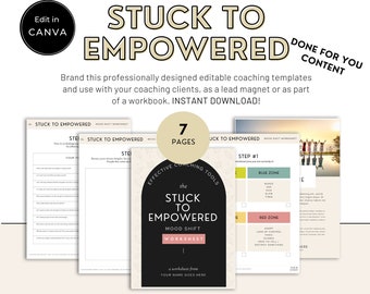 Life Coaching Worksheets |Canva Template Life Coach | Coach Lead Magnet  | Coaching Tools | Editable Workbook | Life Coach Templates | NE008