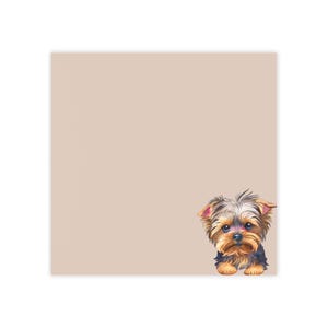 Yorkshire Terrier Sticky Notes | Dog Memo Pad, Beige Pup Design