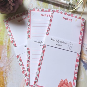 Watermelon Notepad: Summer Slices Design, Handmade Stationery, 50 Pages