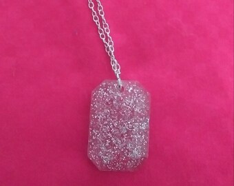 Silver glitter pendant