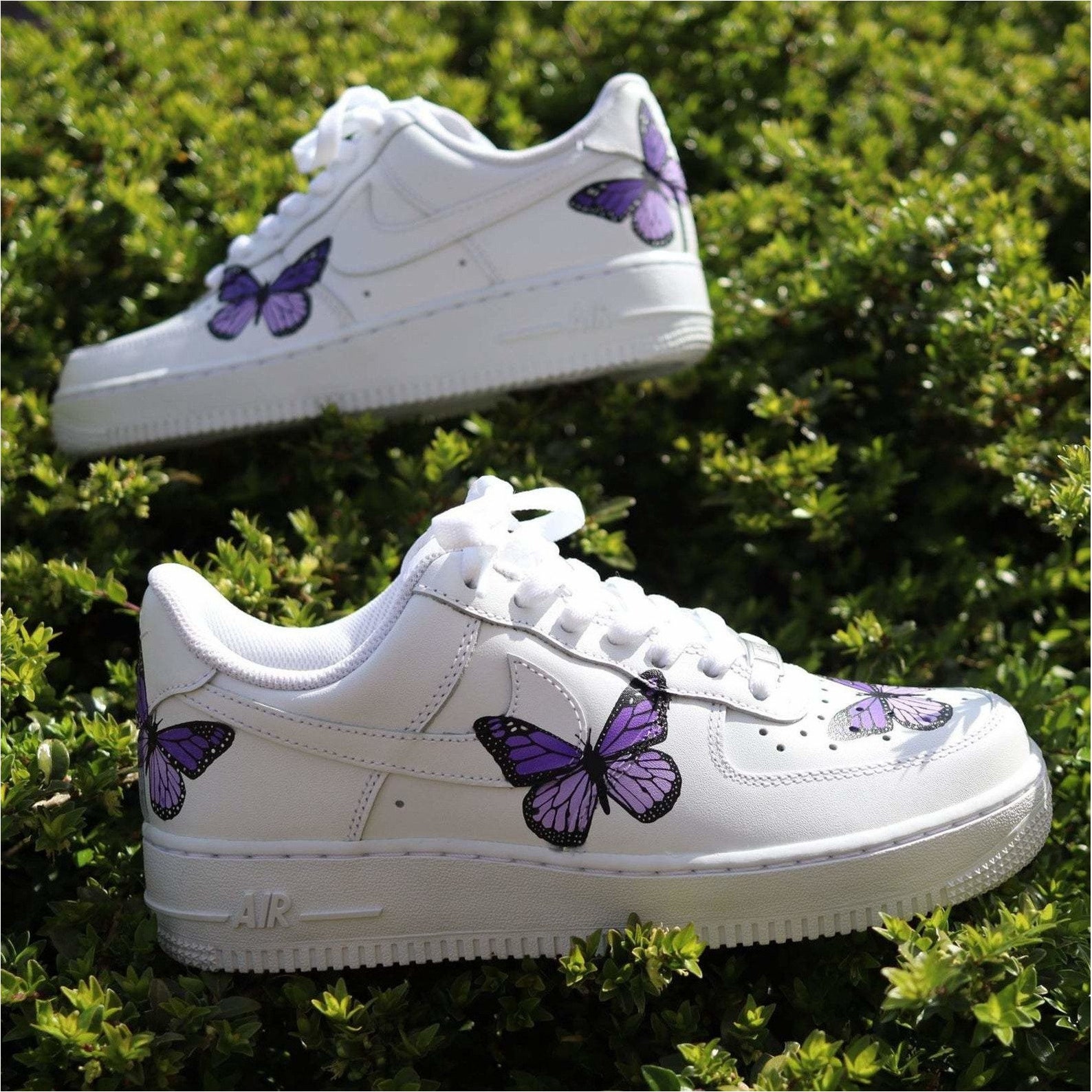 Purple Butterfly Design On Nike Air Force 1 | Etsy