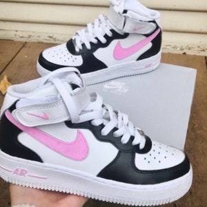Custom Nike Air Force 1 Mid Black Grey 