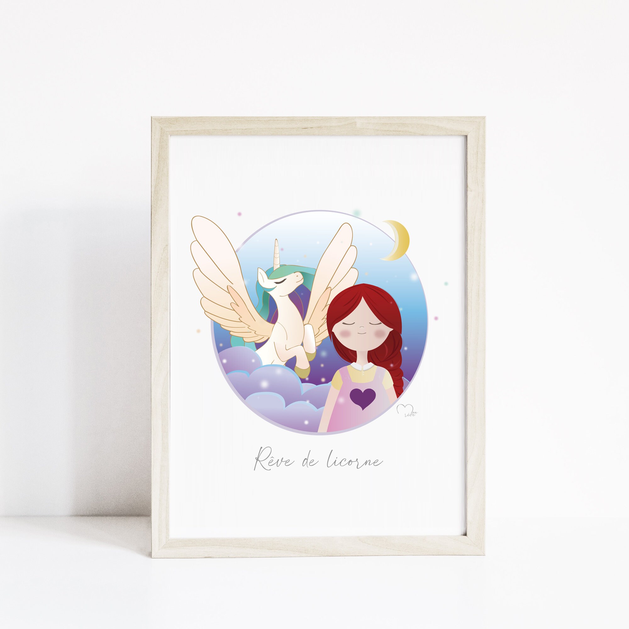 Affiche - Illustration Personnalisée Licorne Verte